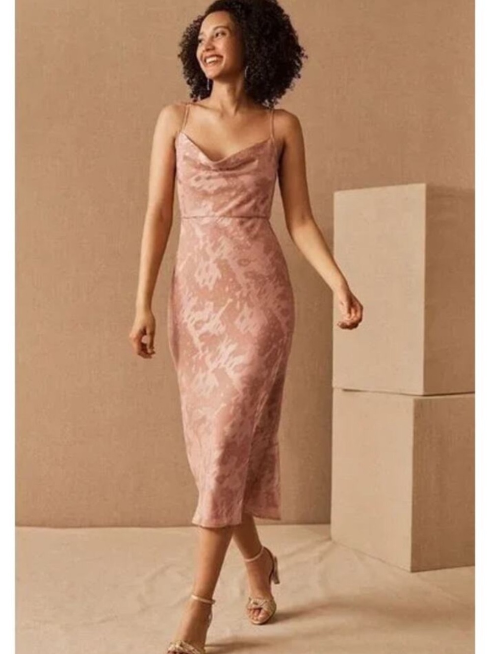 Anthropologie BHLDN Hutch Kinsey Slip Dress in Dusty Rose - Size 16